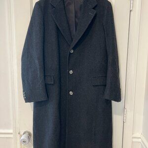 Michael Richards Wool Black Men's Trench Coat- made in USA